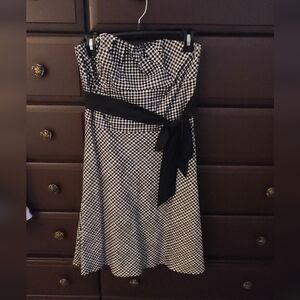 WHBM gingham strapless dress